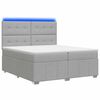 vidaXL Cama Box com LED e Colch&atilde;o Cinzento-claro 200 x 200 cm Tecido