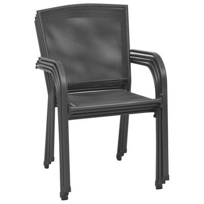 vidaXL Cadeiras de jardim design rede 4 pcs aço antracite