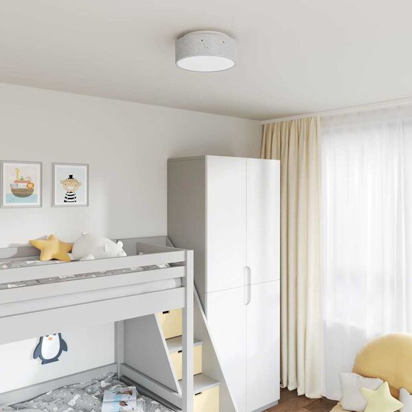 vidaXL L&acirc;mpada de teto com holofotes Cinzeto 30 x 30 x 13,5 cm tecido