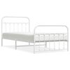 vidaXL Estrutura de cama com cabeceira e p&eacute;s 100x200 cm metal branco