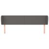 vidaXL Cabeceira de cama c/ abas couro artificial 163x23x78/88cm cinza