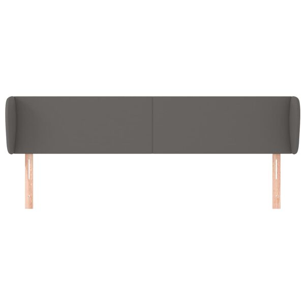 vidaXL Cabeceira de cama c/ abas couro artificial 163x23x78/88cm cinza