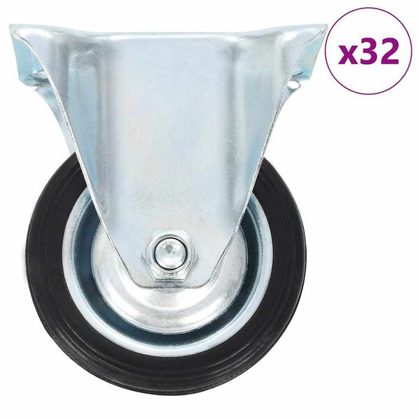 vidaXL 32 pcs Rodas fixas 75 mm