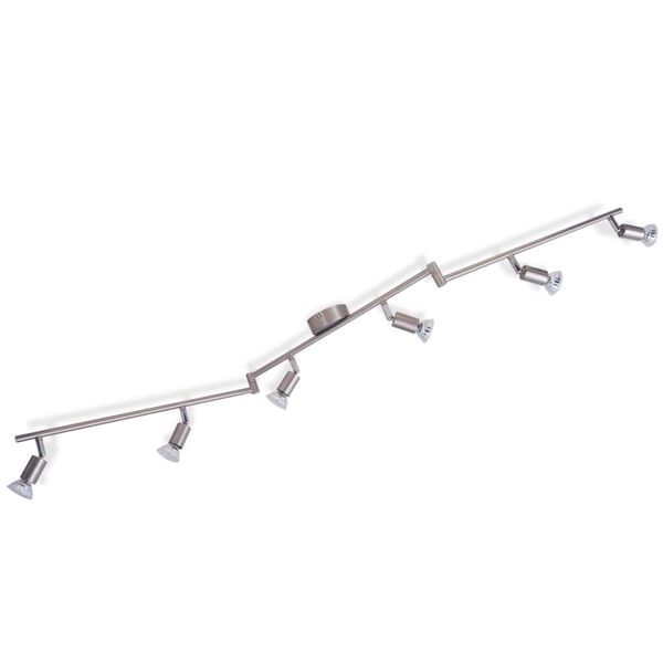 vidaXL Candeeiro de teto com 6 focos LED em níquel acetinado