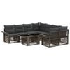 vidaXL Conjunto de Sof&aacute; de Jardim 9 unid. Cinza e Cinza Escuro vime PE
