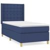 vidaXL Cama com molas/colch&atilde;o 90x200 cm tecido azul