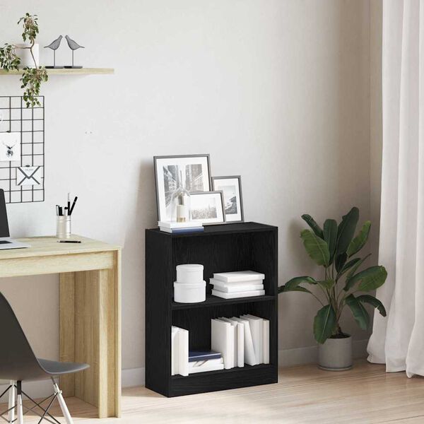 vidaXL Gabinete de Livros Carvalho Preto 60 x 24 x 76 cm