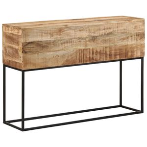 vidaXL Mesa consola 110x30x75 cm madeira mangueira &aacute;spera maci&ccedil;a/ferro