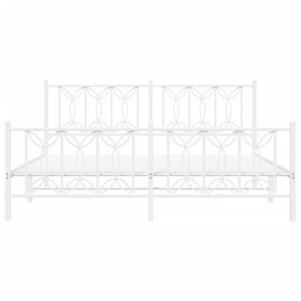 vidaXL Estrutura de cama com cabeceira e p&eacute;s 180x200 cm metal branco