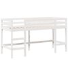 vidaXL Cama alta c/ escada e telhado 90x200 cm pinho maci&ccedil;o branco