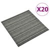 vidaXL Tapete 20 pcs Antracite Listrado 50 x 50 cm 100% Polipropileno