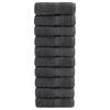 vidaXL Toalhas de rosto premium SOLUND 10 unidades Antracite 30x30 cm 600 g/m&sup2;