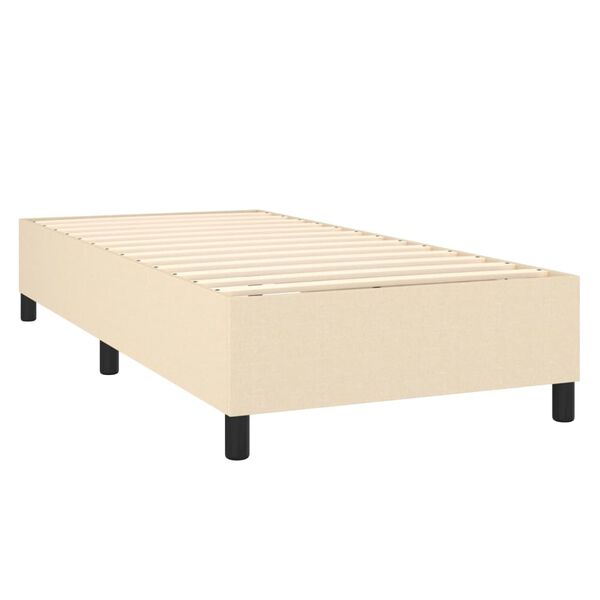 vidaXL Cama com molas/colch&atilde;o 90x200 cm tecido cor cr&egrave;me