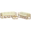 vidaXL Conjunto de Sof&aacute;s para Exterior 9 pcs Branco e Creme