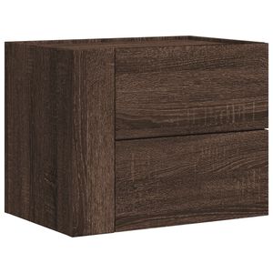 vidaXL Mesa de cabeceira de parede 45x30x35 cm carvalho castanho