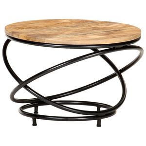 vidaXL Mesa de centro 60x60x40 cm mangueira &aacute;spera maci&ccedil;a preto