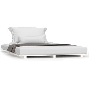 vidaXL Estrutura de cama 140x190 cm madeira de pinho maciça branco
