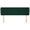 vidaXL Cabeceira de cama c/ abas veludo 147x23x78/88cm verde-escuro