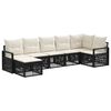 vidaXL Conjunto de Sof&aacute; de Jardim 7 unid. 7 lugar Preto vime PE