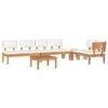 vidaXL Conjunto de Sof&aacute; de Jardim 5 pcs Marrom e Creme