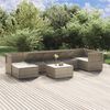 vidaXL 8 pcs conjunto lounge de jardim c/ almofad&otilde;es vime PE cinzento