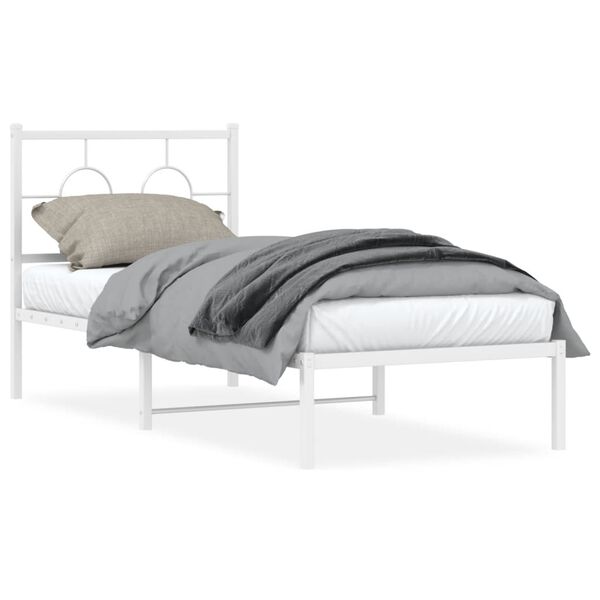 vidaXL Estrutura de cama sem colchão com cabeceira 75x190 cm branco