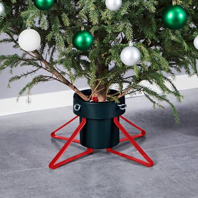 vidaXL Suporte para árvore de Natal 46x46x19 cm verde e vermelho 