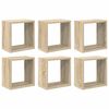 vidaXL Prateleiras de parede em forma de cubo 6 pcs 26x15x26 cm sonoma