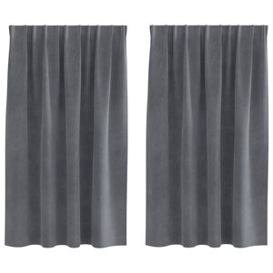 vidaXL Cortinas opacas 2 pcs Cinzento-claro 140 x 140 cm Veludo