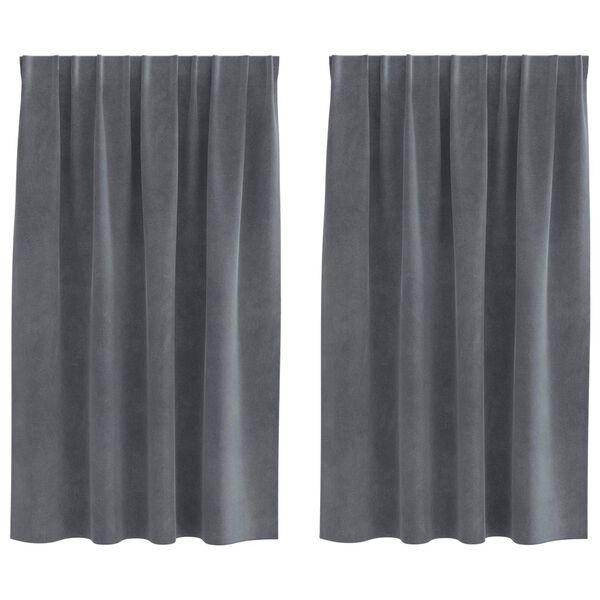 vidaXL Cortinas opacas 2 pcs Cinzento-claro 140 x 140 cm Veludo