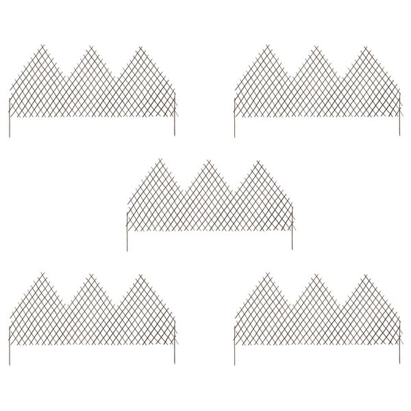 vidaXL Cercas em treli&ccedil;a para jardim 5 pcs 170x105 cm salgueiro