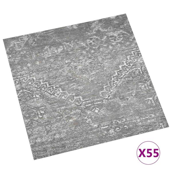 vidaXL Pranchas de Piso 55 pcs Cinzento Concreto 5,11 m&sup2; PVC