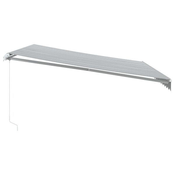 vidaXL Toldo retr&aacute;til manual 450x350 cm antracite e branco