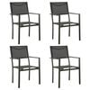 vidaXL Cadeiras de jardim 4 pcs textilene e a&ccedil;o preto/antracite
