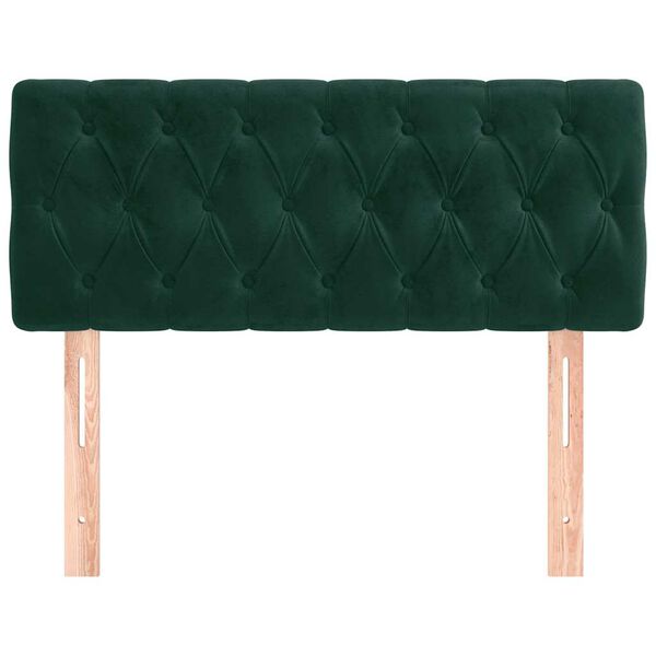 vidaXL Cabeceira de cama veludo 90x7x78/88 cm verde-escuro