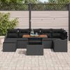 vidaXL Conjunto de Sof&aacute; de Jardim 8 pcs Preto Rattan Sint&eacute;tico
