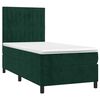vidaXL Cama box spring c/ colch&atilde;o/LED 80x200 cm veludo verde-escuro