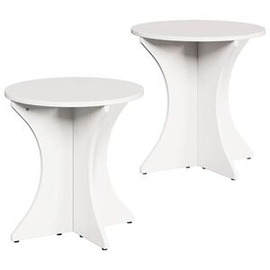 vidaXL Mesa de centro 2 pcs Branco Madeira de pinho maci&ccedil;a