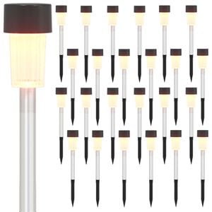 vidaXL Luzes Solares para Exterior com Pino de Aterragem 24 unid.