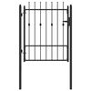 vidaXL Port&atilde;o de Cerca ASTEN 100 x 125 cm Metal Preto Tranc&aacute;vel