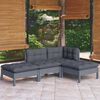 vidaXL 4 pcs conjunto lounge de jardim c/ almofad&otilde;es pinho maci&ccedil;o