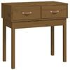 vidaXL Mesa consola 76,5x40x75 cm madeira de pinho maci&ccedil;a castanho mel