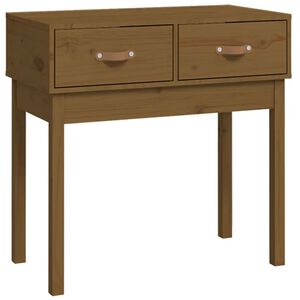 vidaXL Mesa consola 76,5x40x75 cm madeira de pinho maci&ccedil;a castanho mel