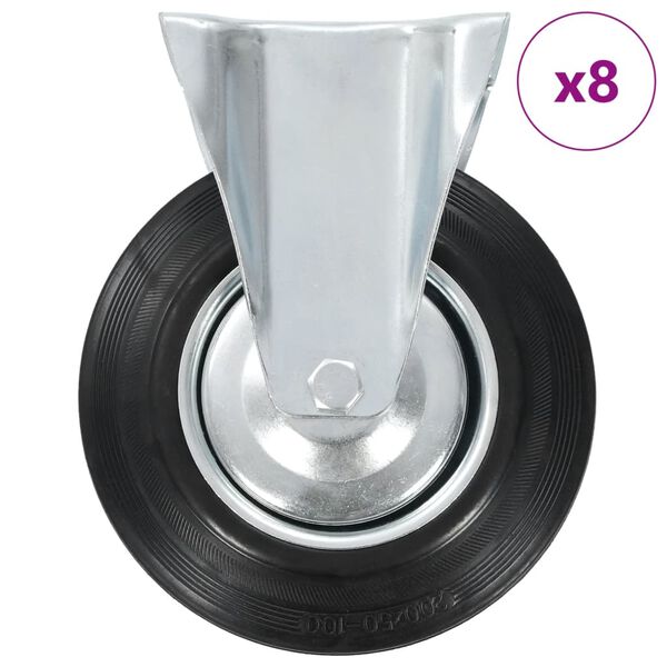 vidaXL 8 pcs rodas fixas 200 mm