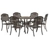 vidaXL Conjunto de Jantar para Jardim 7 pcs Bronze 90 x 90 x 75 cm