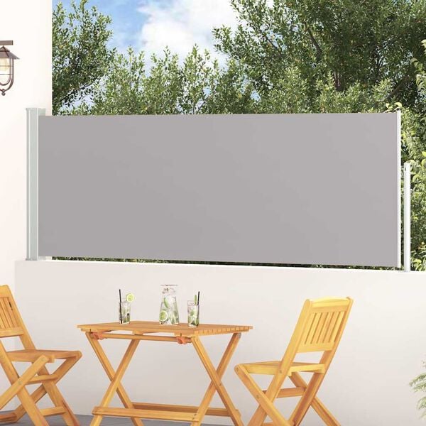 vidaXL Toldo lateral retr&aacute;til para p&aacute;tio 100x300 cm cinzento