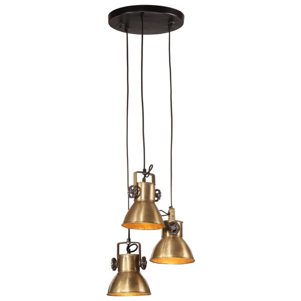 vidaXL Candeeiro suspenso 25 W 30x30x100 cm E27 bronze antigo