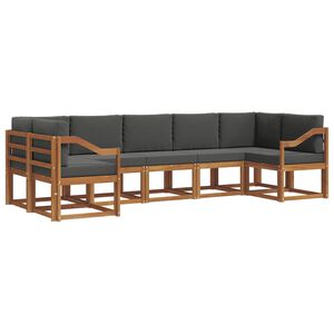 vidaXL Conjunto de Sof&aacute;s para Exterior 7 pcs Natural e Antracite