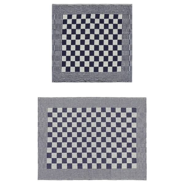 vidaXL Conjunto de panos de cozinha 50 pcs algod&atilde;o azul e branco
