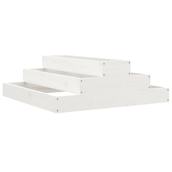 vidaXL Vaso/floreira 80x80x27 cm pinho maciço branco